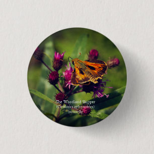 The Woodland Skipper butterfly 3 Cm Round Badge