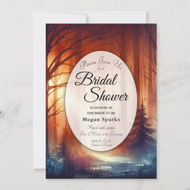 The Woodland Spell of Fall Bridal Shower Invitation (Front)
