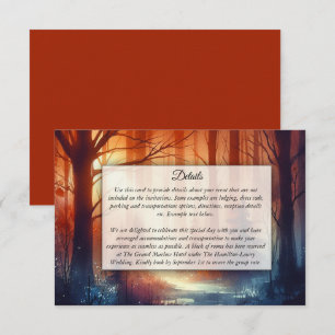The Woodland Spell of Falling Leaves Wedding  Enclosure Card