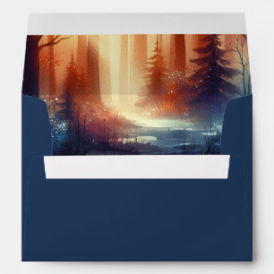 The Woodland Spell of Falling Leaves Wedding  Envelope