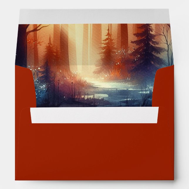 The Woodland Spell of Falling Leaves Wedding  Envelope (Back (Bottom))