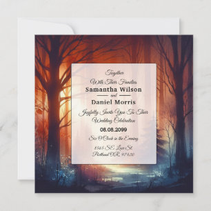 The Woodland Spell of Falling Leaves Wedding Invitation