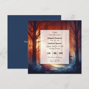 The Woodland Spell of Falling Leaves Wedding Invitation