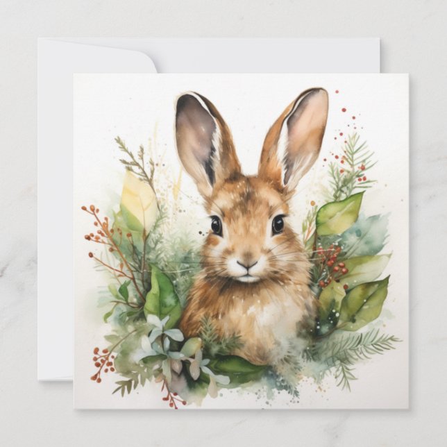 The Woodlawn Collection: Christmas Bunny Holiday Card (Front)