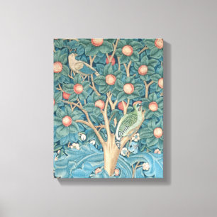 The Woodpecker Tapestry, detail of the woodpeckers Canvas Print