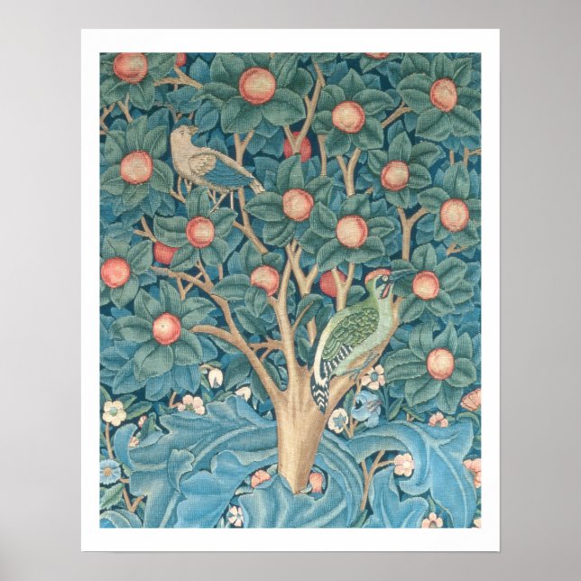 The Woodpecker Tapestry, detail of the woodpeckers Poster (Front)