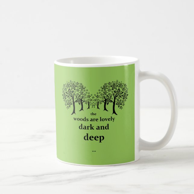 The woods are lovely, dark and deep coffee mug (Right)