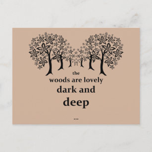 The woods are lovely, dark and deep postcard