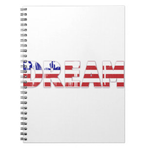 The word "Dream" with American flag Notebook
