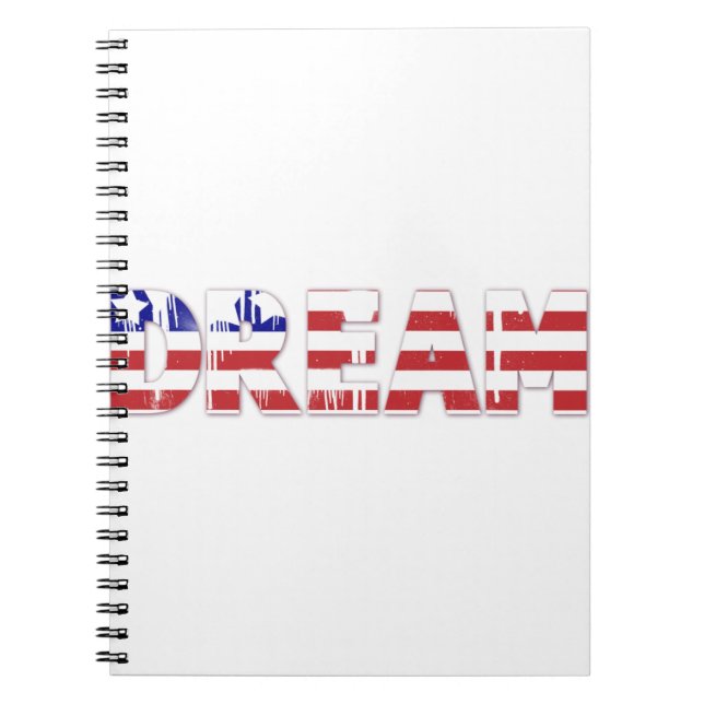 The word "Dream"  with American flag Notebook (Front)