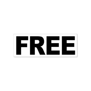 The word FREE on stamp for giveaway items