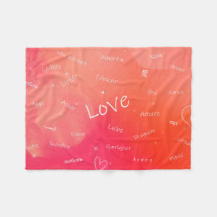 The word LOVE in many different languages    Fleece Blanket