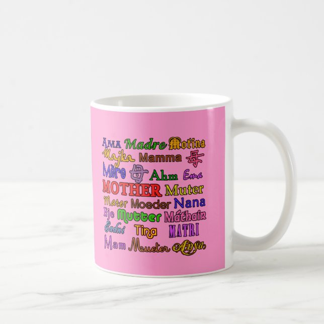 The Word Mother in Many Languages Coffee Mug (Right)