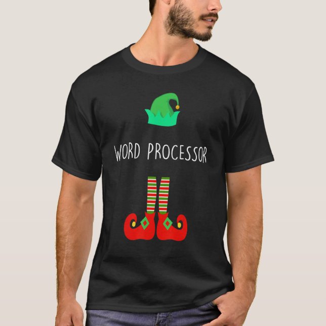 The Word Processor Elf Christmas Party Matching Fa T-Shirt (Front)