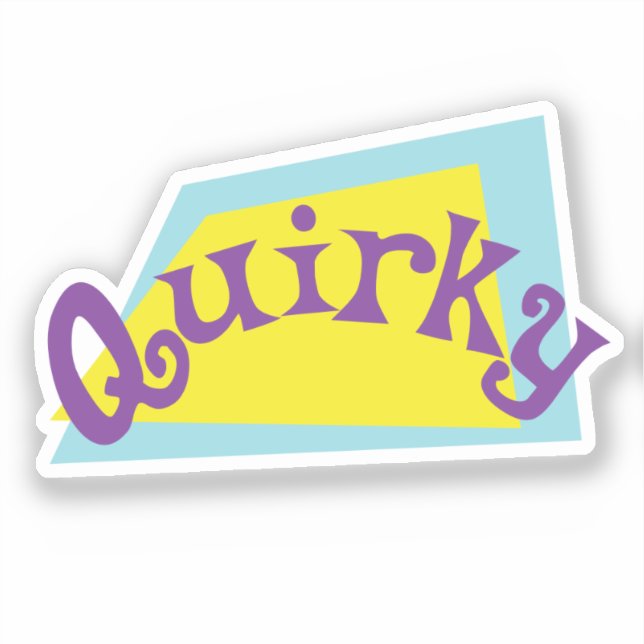 The word Quirky in retro shapes and colours (Front)