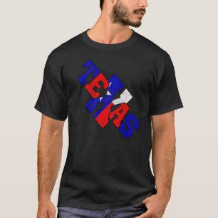 The Word Texas With State Flag Colours Red White A T-Shirt