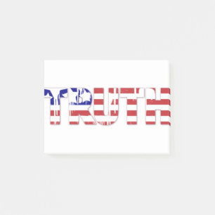 The word " Truth"  with American flag Post-it Notes