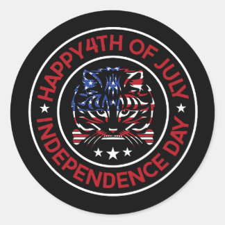The words 4th of july classic round sticker