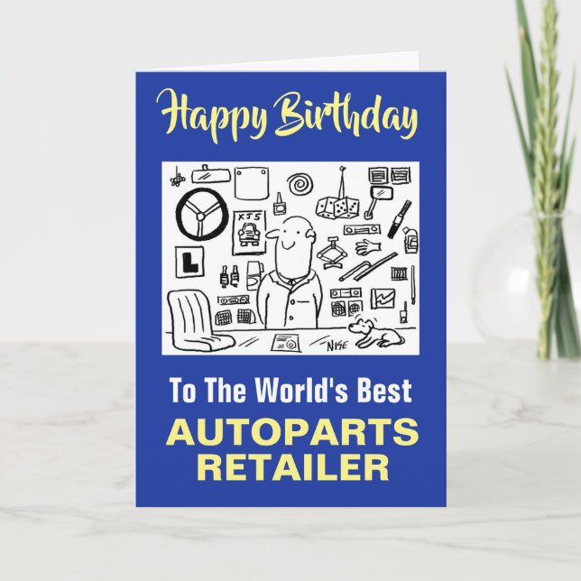 The Word's Best Autoparts Retailer Happy Birthday Card (Front)