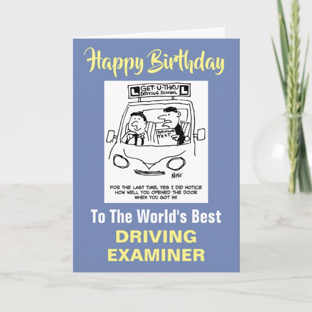 The Word's Best Driving Examiner Card (Front)