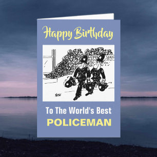 The Word's Best Policeman - Happy Birthday Card