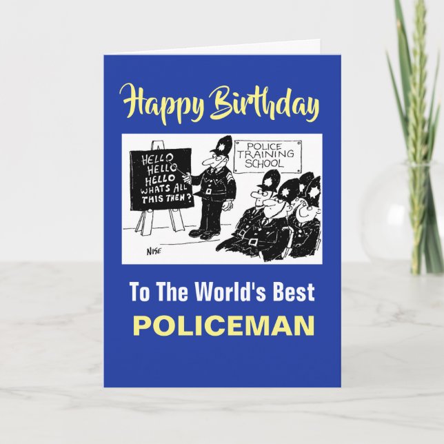 The Word's Best Policeman - Happy Birthday Card (Front)