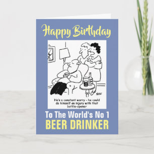 The Word's Number 1 Beer Drinker - Happy Birthday Card