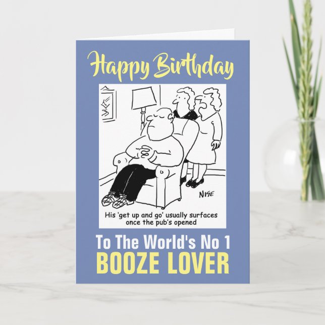 The Word's Number 1 Booze Lover - Beer Drinker Card (Front)