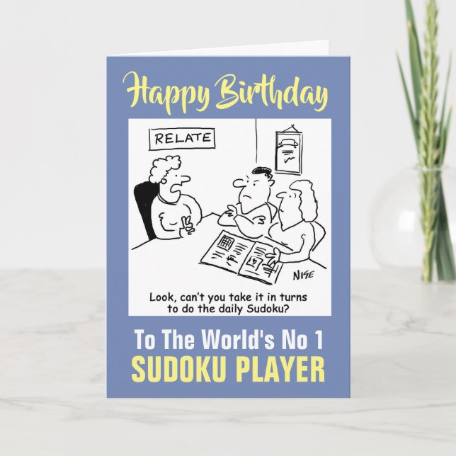 The Word's Number 1 Sudoku Player - Happy Birthday Card (Front)