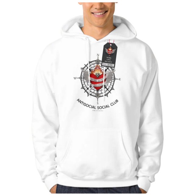 The WORK LOVE BALANCE Antisocial club Hoodie (Creator Uploaded)