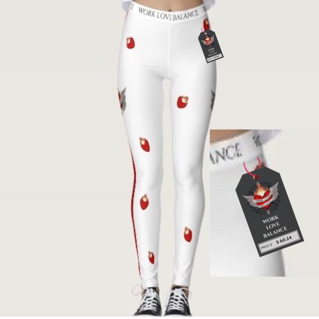 The WORK LOVE BALANCE Passion Heart and Flame Leggings (Creator Uploaded)