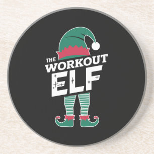 The Workout Elf Group Matching Family Christmas  Coaster