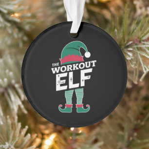 The Workout Elf Group Matching Family Christmas  Ornament
