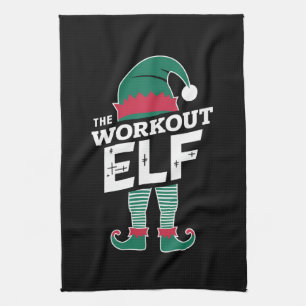 The Workout Elf Group Matching Family Christmas Tea Towel