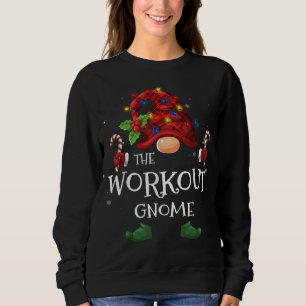 The Workout Gnome Buffalo Plaid Christmas Tree Lig Sweatshirt