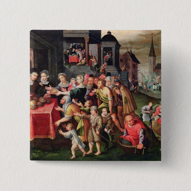 The Works of Mercy 15 Cm Square Badge (Front)