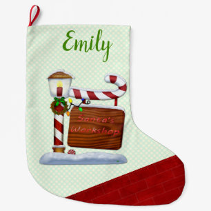 The Workshop Christmas Whimsey Large Christmas Stocking