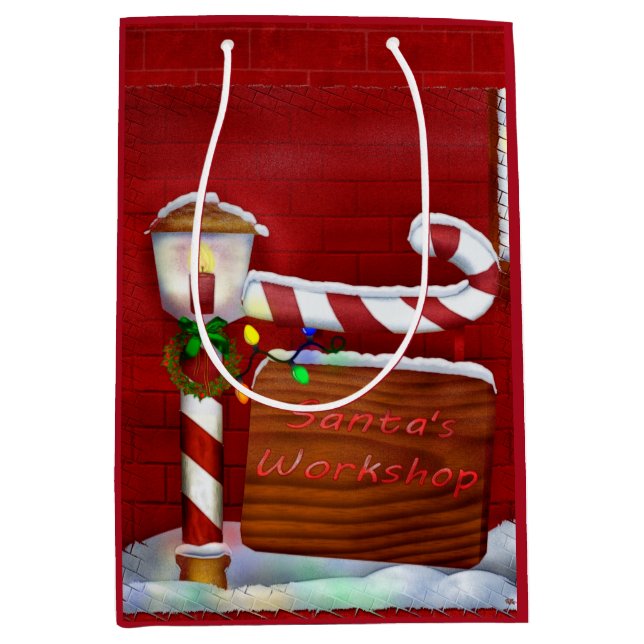The Workshop Christmas Whimsey Medium Gift Bag (Front)