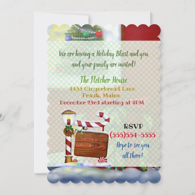 The Workshop Christmas Whimsey PARTY Invitation (Back)