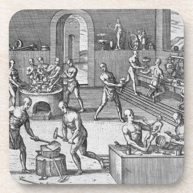 The workshop of Atahualpa's goldsmiths in Quito, f Coaster (Front)