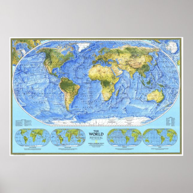 " The World: 1994 Physical MAP ... Poster (Front)