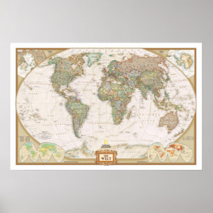 " The world: 2015/today - Detailed world map... Poster