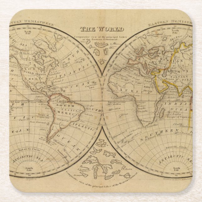 The World 3 Square Paper Coaster (Front)
