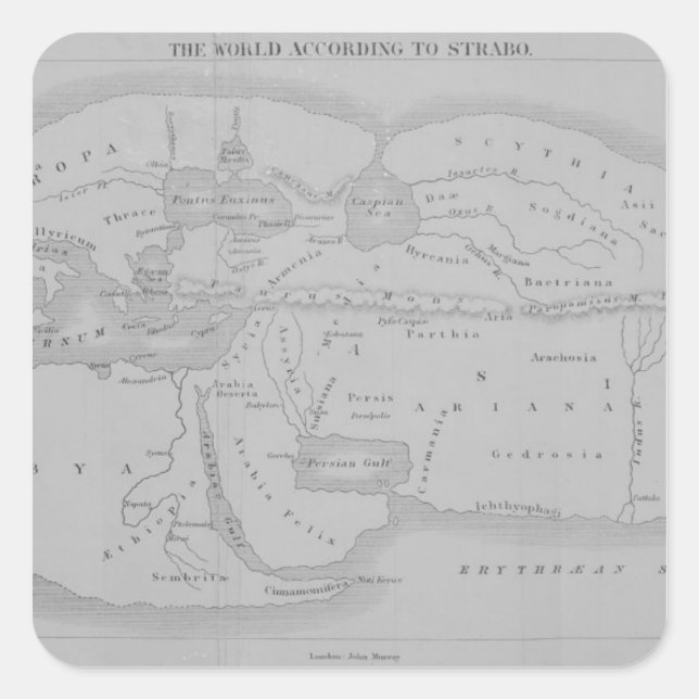 The World According to Strabo Square Sticker (Front)