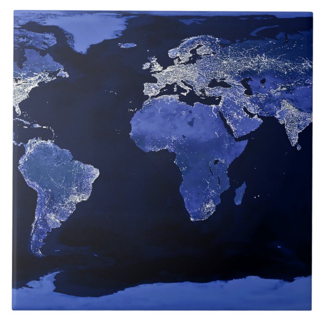 The World at Night - Map, Space Tile (Front)