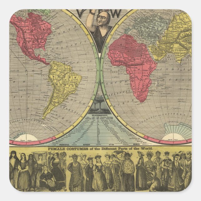 The World At One View Square Sticker (Front)