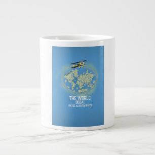 The World Dubai United Arab Emirates map Large Coffee Mug