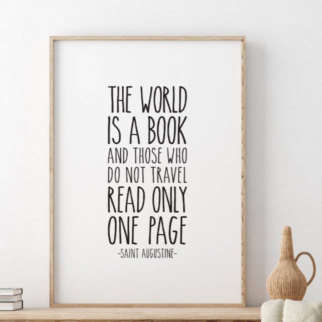 The world is a book, Saint Augustine quote Poster (Creator Uploaded)