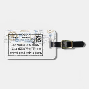 "The World is a Book" Vintage Travel Luggage Tag