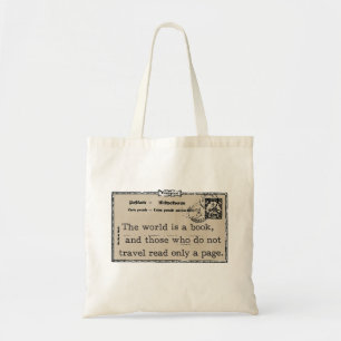 "The World is a Book" Vintage Travel Tote Bag